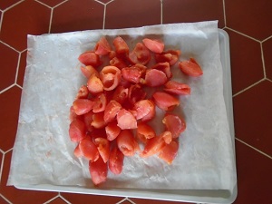 tomates détachées pour granité de tomates
