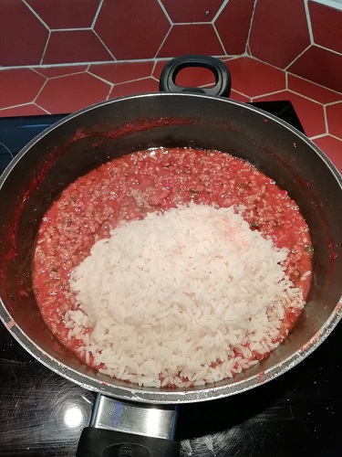 ajout riz dans sauce